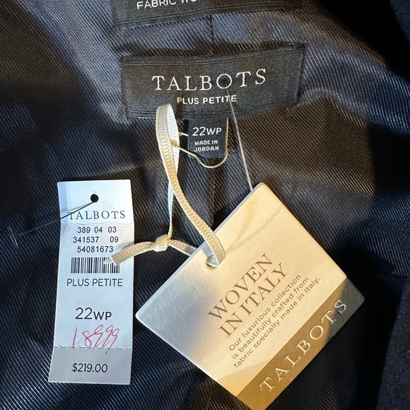 Talbots Womens Navy Blue Wool‎ Blend Two Button Blazer Size 22W NWT - Picture 6 of 15